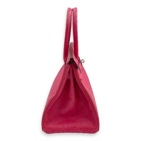 Birkin 30 Rose Tyrien in Ostrich, Palladium hardware - Image 3
