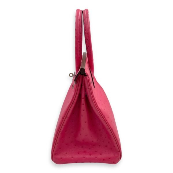 Birkin 30 Rose Tyrien in Ostrich, Palladium hardware - Image 4