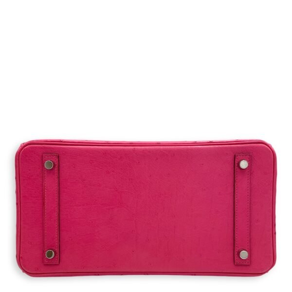 Birkin 30 Rose Tyrien in Ostrich, Palladium hardware - Image 5