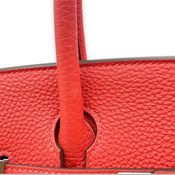 Birkin 30 Rouge Pivoine in Togo, Palladium hardware - Image 8