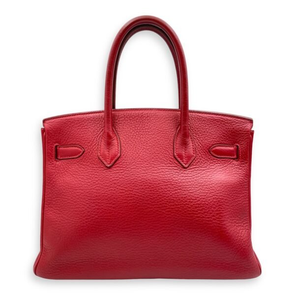 Birkin 30 Rouge Vif in Clemence, Silver hardware - Image 2