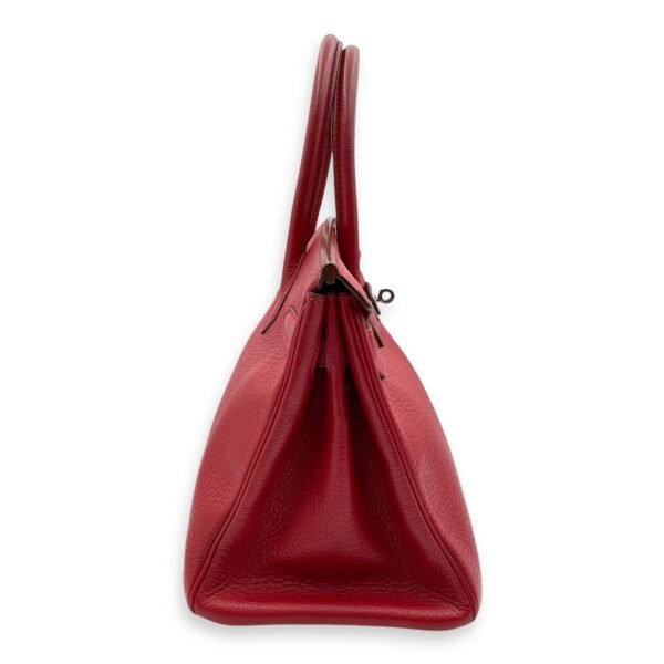 Birkin 30 Rouge Vif in Clemence, Silver hardware - Image 3