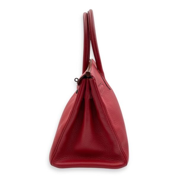 Birkin 30 Rouge Vif in Clemence, Silver hardware - Image 4