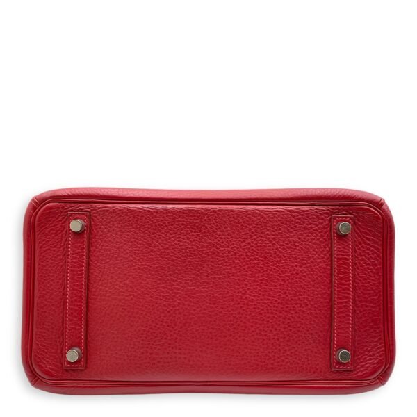 Birkin 30 Rouge Vif in Clemence, Silver hardware - Image 5