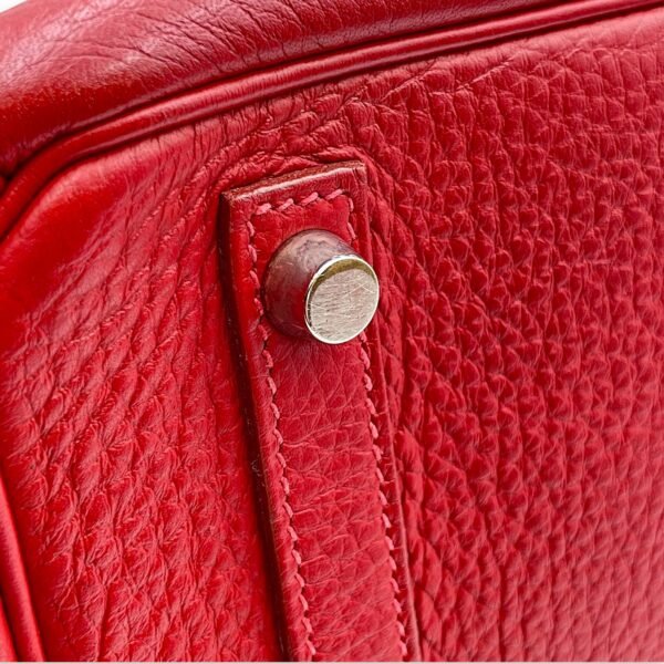 Birkin 30 Rouge Vif in Clemence, Silver hardware - Image 8