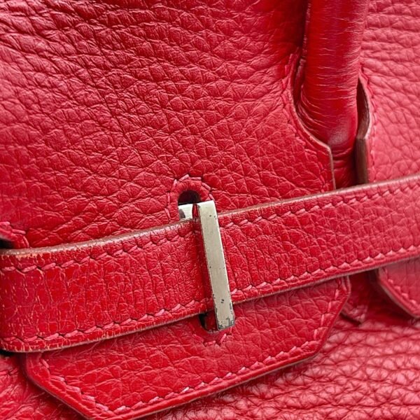 Birkin 30 Rouge Vif in Clemence, Silver hardware - Image 9