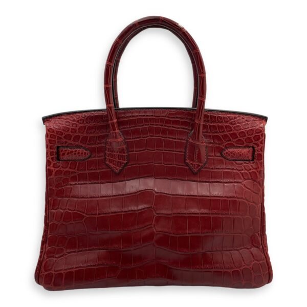 Birkin 30 Rouge in Matte Niloticus, Gold hardware - Image 2