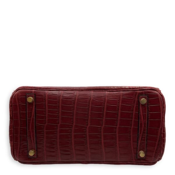 Birkin 30 Rouge in Matte Niloticus, Gold hardware - Image 5