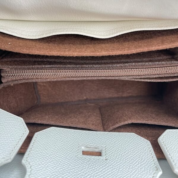 Birkin 30 White in Epsom, Palladium hardware - Image 11