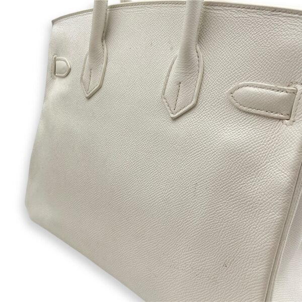 Birkin 30 White in Epsom, Palladium hardware - Image 17