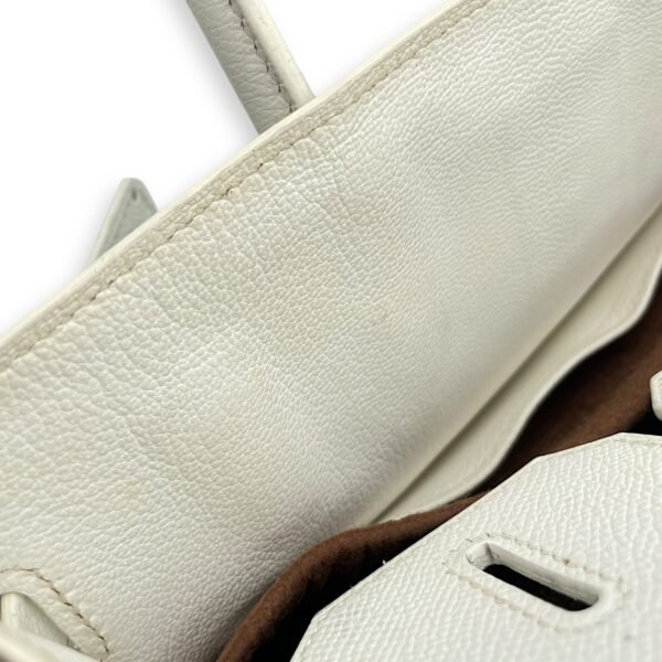 Birkin 30 White in Epsom, Palladium hardware - Image 19