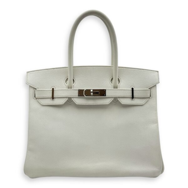 Birkin 30 White in Epsom, Palladium hardware - Image 2