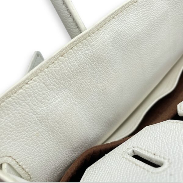 Birkin 30 White in Epsom, Palladium hardware - Image 20