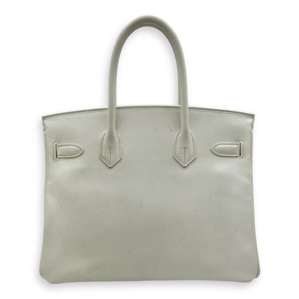 Birkin 30 White in Epsom, Palladium hardware - Image 4