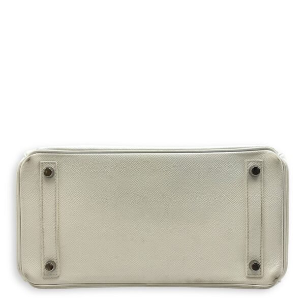 Birkin 30 White in Epsom, Palladium hardware - Image 9
