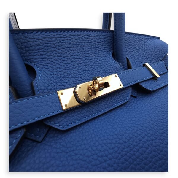 Birkin 30 Blue Mykonos in Togo, Gold hardware - Image 7