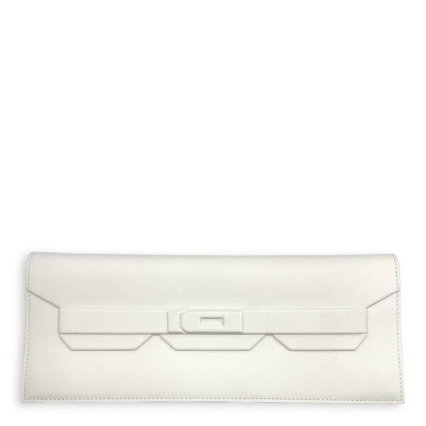 Birkin Shadow Pochette Gris Pale Clutch in Swift