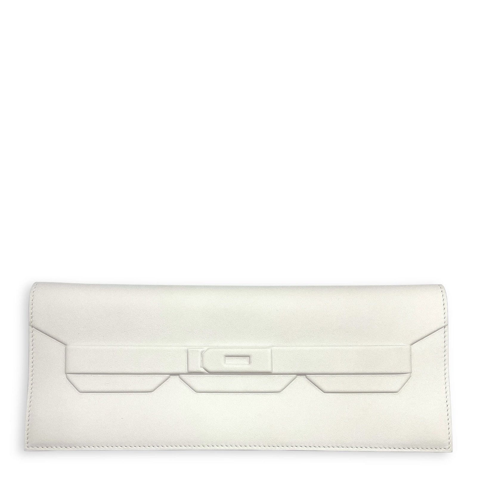 Birkin Shadow Pochette Gris Pale Clutch in Swift