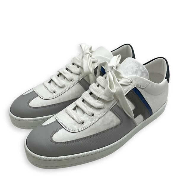 Boomerang 43 Blanc/Gris/Blue Sneakers in Epsom - Image 2