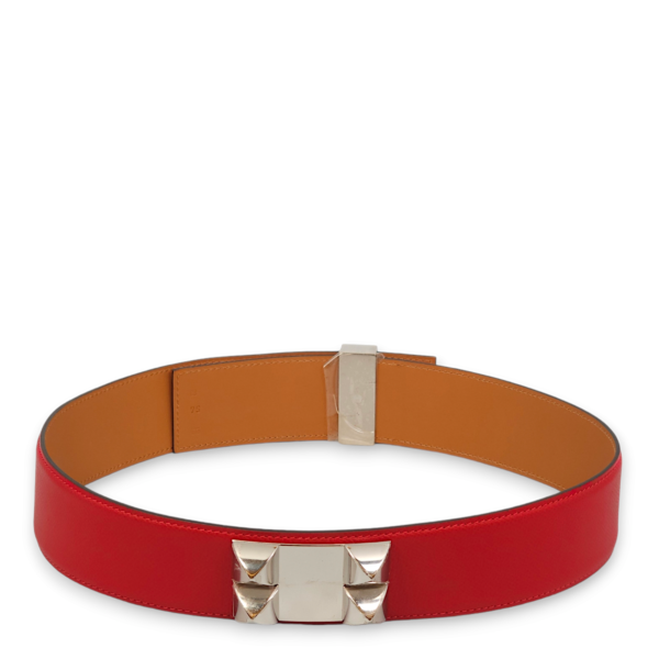 CDC 75cm Rouge Casaque Belt in Epsom, Palladium hardware - Image 2