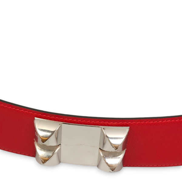 CDC 75cm Rouge Casaque Belt in Epsom, Palladium hardware - Image 3