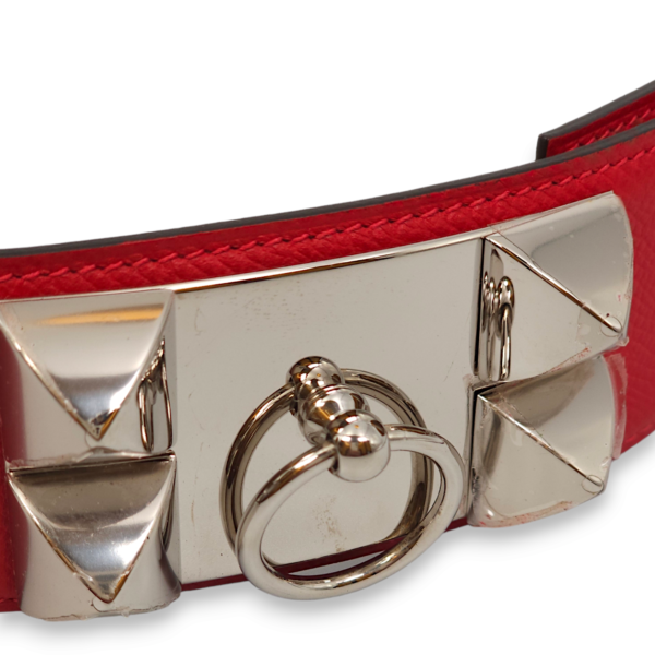 CDC 75cm Rouge Casaque Belt in Epsom, Palladium hardware - Image 6