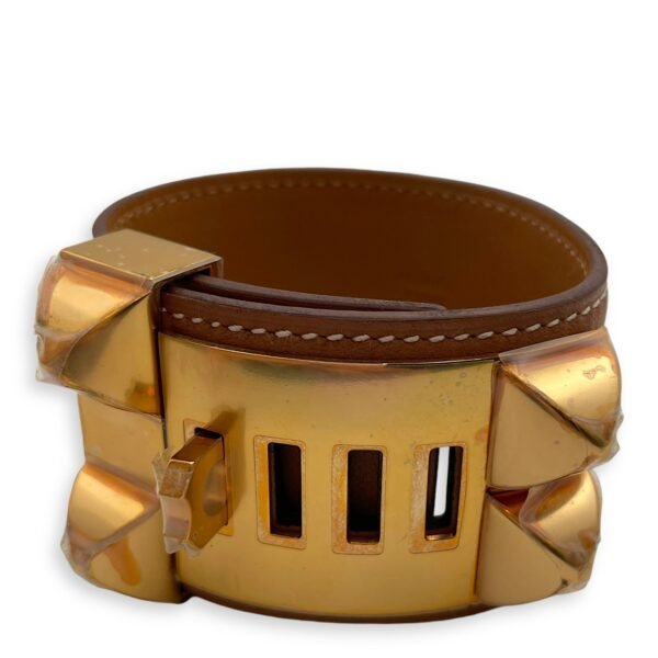 CDC Bracelet T2 Gold Bracelet in Swift, Rose Gold hardware - Image 2