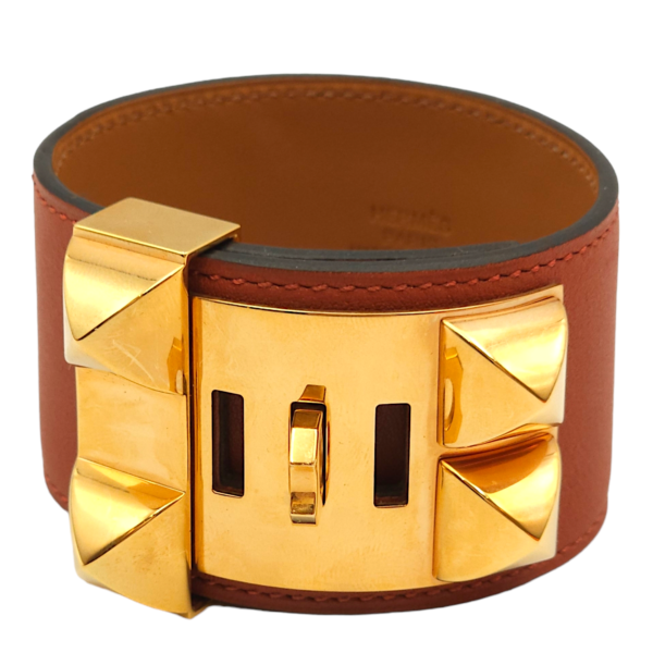 CDC Large Cuivre Bracelet in Swift, Gold hardware - Image 2