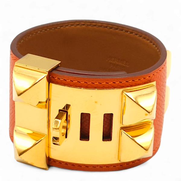 CDC Small Feu Bracelet in Epsom, Gold hardware - Image 2