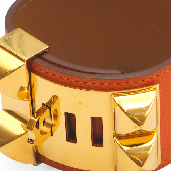 CDC Small Feu Bracelet in Epsom, Gold hardware - Image 3