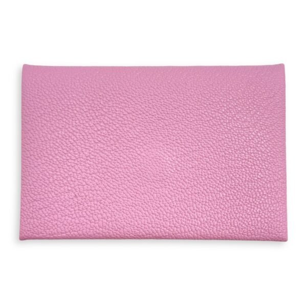 Calvi Mauve Sylvestre Card Holder in Chevre Mysore, Palladium hardware