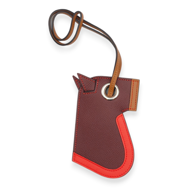 Camail Key Ring Rouge H/Gold/Rose Jaipur Charm in Epsom, Palladium hardware - Image 2