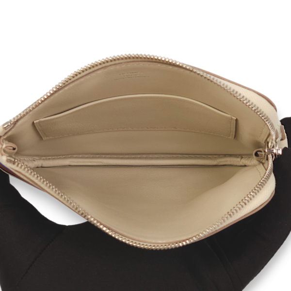 Carre Pocket Beton and Blue Encre Pouch in Swift, Palladium hardware - Image 3