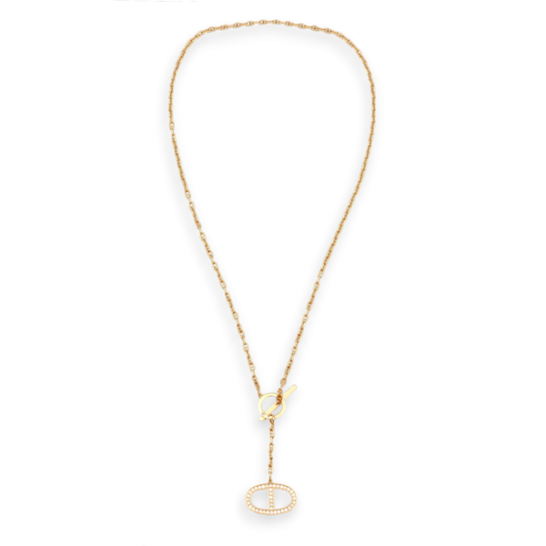 Chaine D'ancre Contour 38 Diamond, 0.30 Carat Necklace in Rose Gold