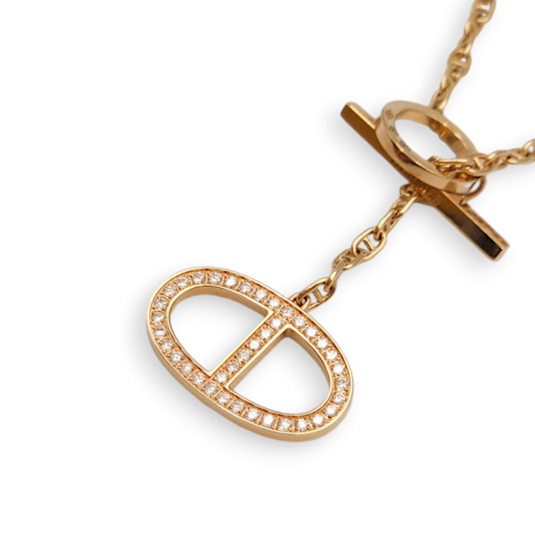 Chaine D'ancre Contour 38 Diamond, 0.30 Carat Necklace in Rose Gold - Image 3