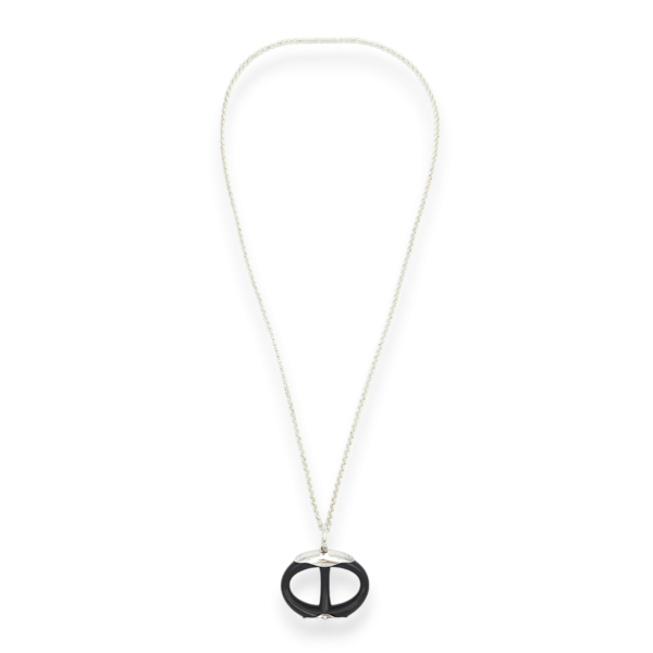 Chaine D'ancre Pendant Black Necklace in Ebony Wood, Silver hardware - Image 2