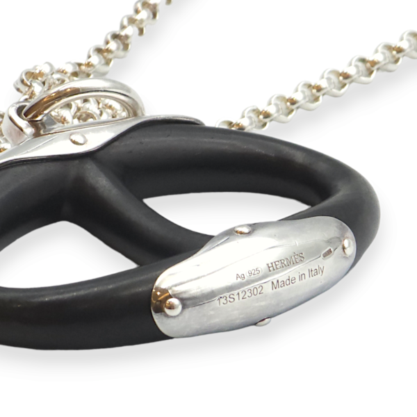 Chaine D'ancre Pendant Black Necklace in Ebony Wood, Silver hardware - Image 3