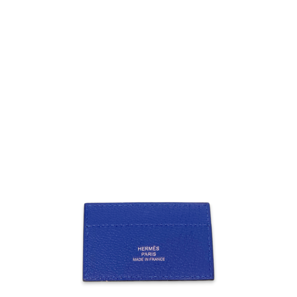 Cinhetic Mini Blue Electric Wallet in Chevre Mysore, Palladium hardware - Image 4