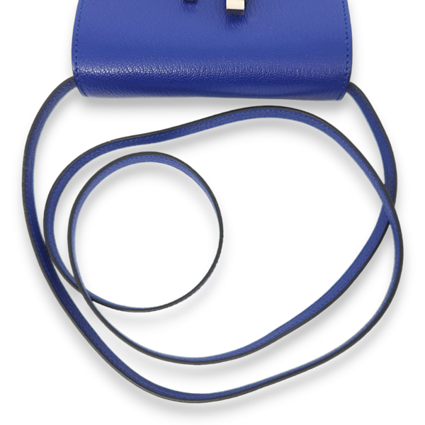 Cinhetic Mini Blue Electric Wallet in Chevre Mysore, Palladium hardware - Image 5