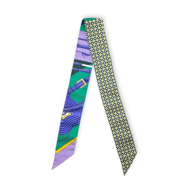 Clic Clac Modern Cannage Violet/Vert/Jaune Twilly in Silk - Image 2