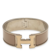 Clic H Medium Width Marron Bracelet in Enamel