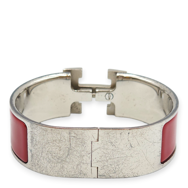Clic H PM Rouge Bracelet in Enamel, Palladium hardware - Image 2