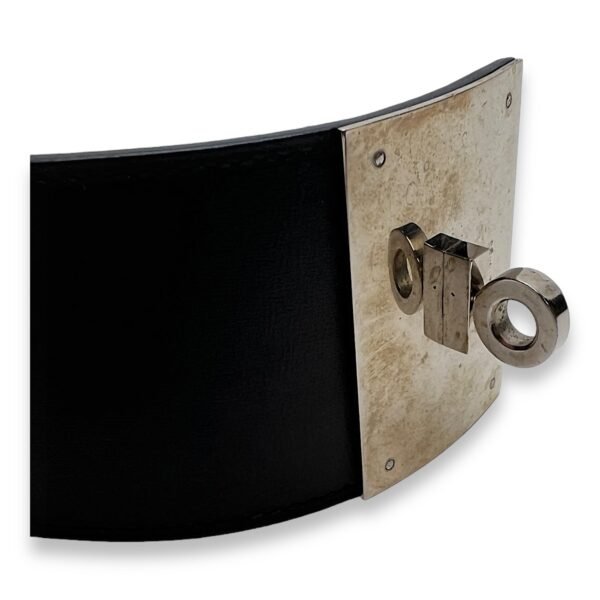 Collier De Chien Small Black in Box Calfskin, Silver hardware - Image 4