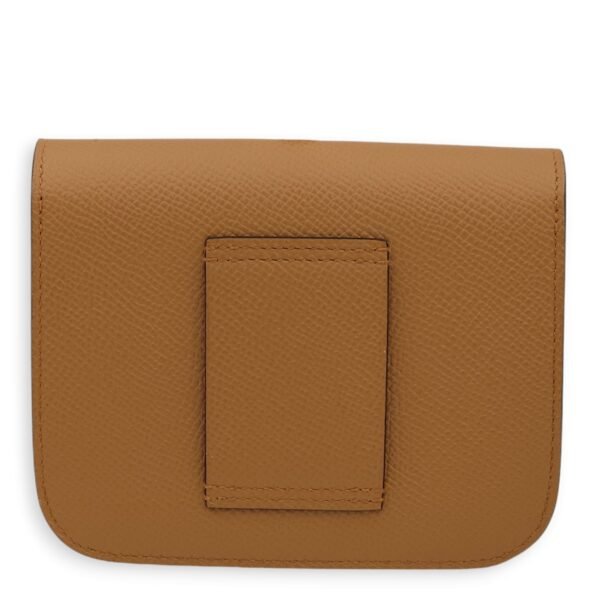 Consrance Slim Brown Wallet in Epsom, Enamel hardware - Image 2