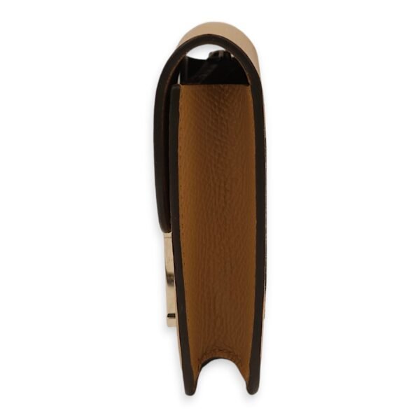 Consrance Slim Brown Wallet in Epsom, Enamel hardware - Image 3
