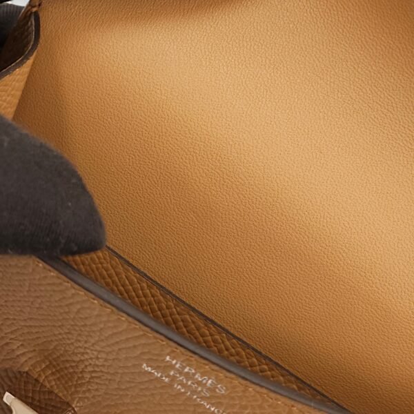 Consrance Slim Brown Wallet in Epsom, Enamel hardware - Image 7