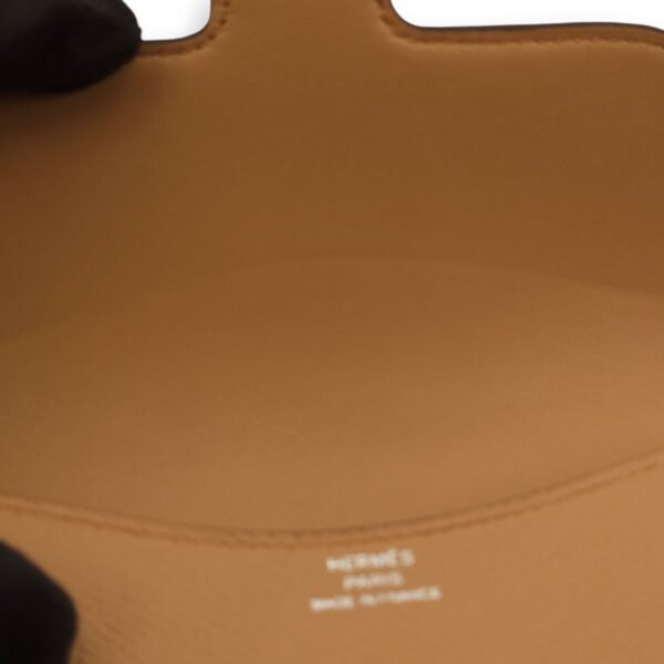 Consrance Slim Brown Wallet in Epsom, Enamel hardware - Image 8