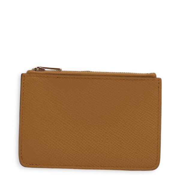 Consrance Slim Brown Wallet in Epsom, Enamel hardware - Image 9