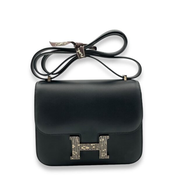 Constance 18 Black/Ombre in Monsieur/Lizard Salvator Varanus, Palladium hardware