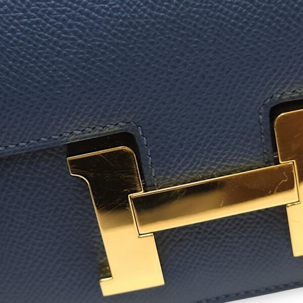 Constance 18 Deep Blue in Epsom, Gold hardware - Image 2